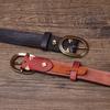 Women's Genuine Leather Engraved Copper Buckle First Layer Cowhide Casual Personality Retro Denim Thin Belt