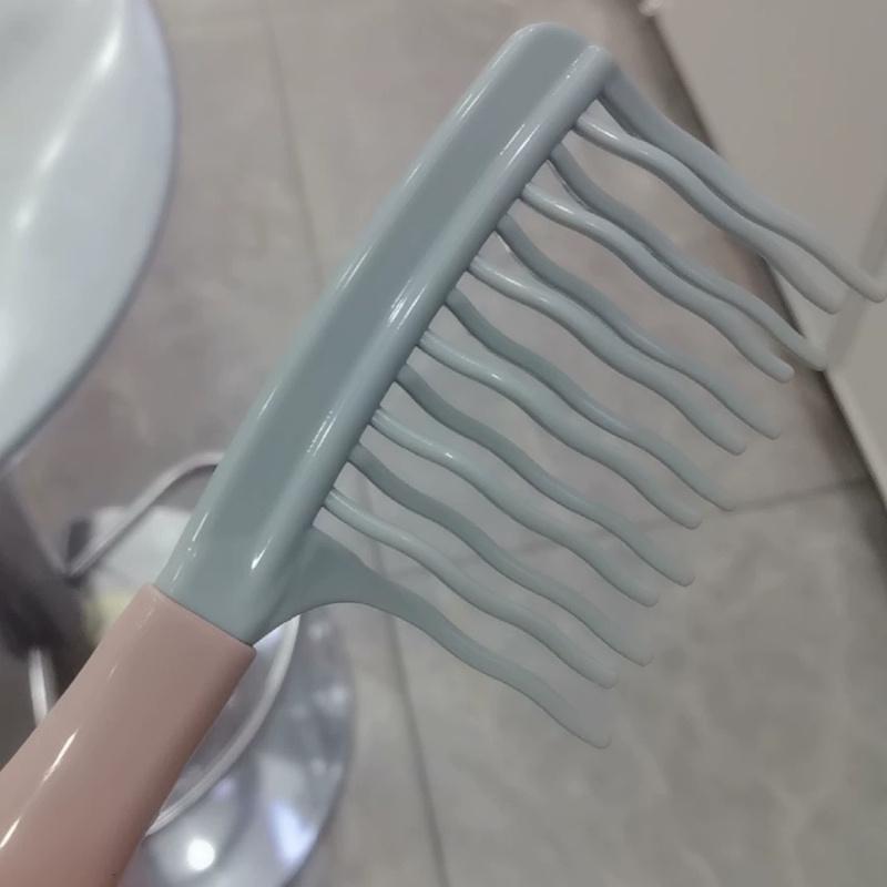 

2 шт. расчески с двойными широкими зубьями, идеально подходят для длинных локонов и объемных укладок - стильные расчески черного и светло-голубого цвета, идеально подходят для ухода за вьющимися волосами 2pcs зелёный