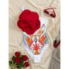 Moda Fiore sulla Spalla Costume da Bagno Intero Sexy Monospalla da Donna Body Stampato Costumi da Bagno Abbigliamento da Spiaggia per Vacanze Femminile