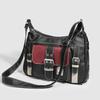 Vintage PU Leather Crossbody Bag Large Capacity Messenger Bag Y2K Tote Bag  Traveling