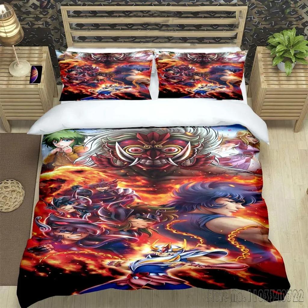 Cartoon Saint Seiya Admire Duvet Cover Set HD Comforter Cover for Kids Bedding Sets Bedclothes Bedroom Decor