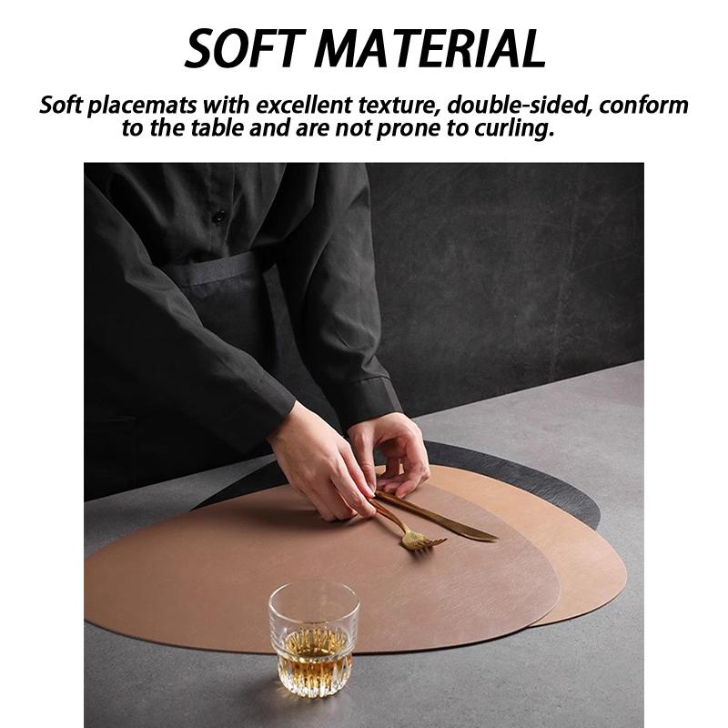 Double-Sided Leather Placemat Teacup Coasters Waterproof And Oil-Proof Table Mats Western Restaurant Heat-Insulating Mats