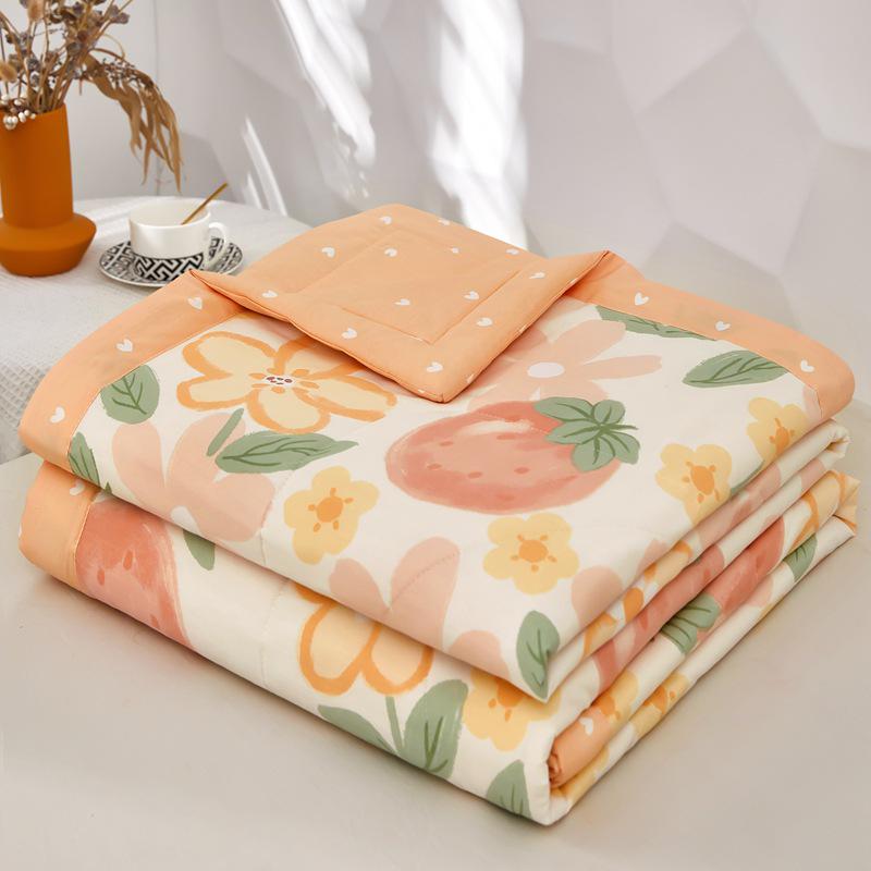 Summer Cool Cotton Quilt: Lightweight, Printed, for Double or Single Bedding