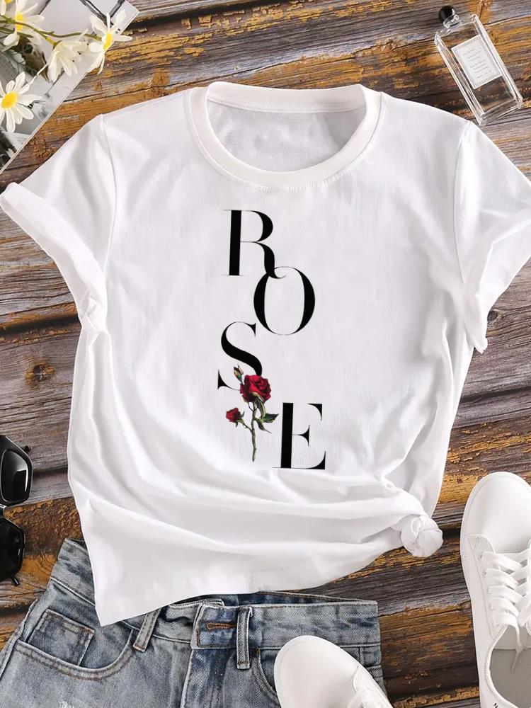 

(Asian Size) T Shirt leopard trend love heart Printed Women Tee Clothing Casual Fashion Lady Female Top Graphic Short Sleeve T-shirts 5XL