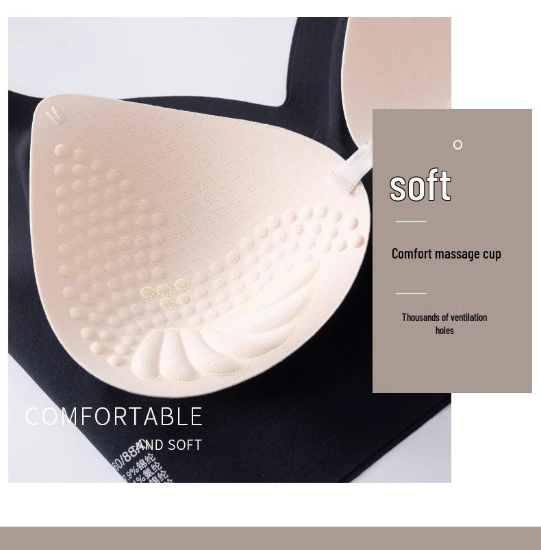 Elegant U-Shaped Backless Bra with Built-In Pads - Seamless Gathered Vest for Small-Chested Women.
