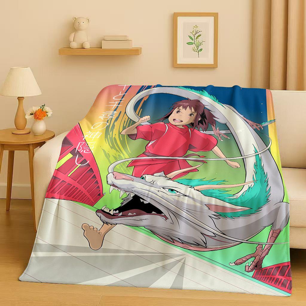 3D Retro Cartoon Spirited Away No Face Man Flannel Blanket,Ultra Soft Warm Plush Throw for Home Bedroom Bed Sofa Cover Kid Gift