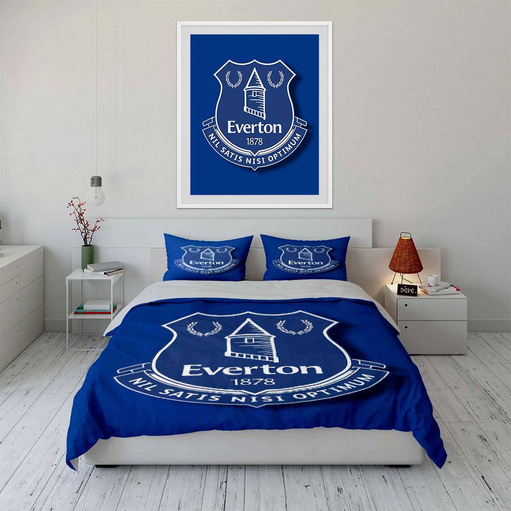 Everton Logo Bettwäscheset Bettwäsche Bettbezug Set Bettbezug Kissenbezüge (1 * Bettbezug 2 * Kissenbezüge, ohne Bettdecke)