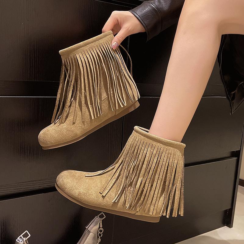 Fashion Flat Inside Heightening Fall Winter 2025 Casual Boots Small Booties