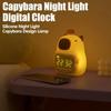 Silicone LED Night Light Cartoon Capybara Table Clock Cute Digital Alarm Clock  Room Decor