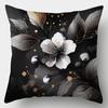 Black, White And Gold Luxurious Floral Pillowcase For Living Room Sofa Zippered Decorative Pillowcase Pillow Core Not Included