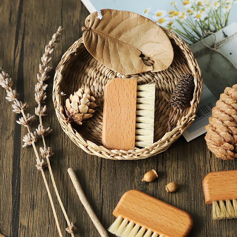 Bristle Nail Brush Wood Nail Brush Foot Dead Skin Grinding Scrubbing Tools Nail Art Accessories Cleaning Brush Manicure Supplies