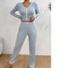 Autumn Winter Homewear Pajamas Set for Women Long Sleeves Shirt Trousers 2 Pieces Sexy Lace Pijamas Sleepwear Loungewear