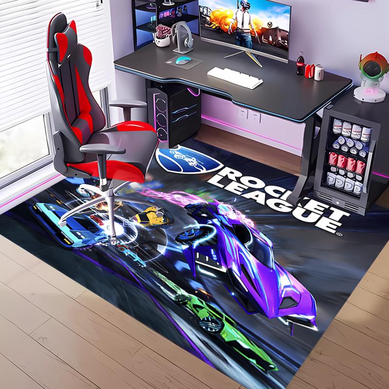 Game Rocket league -Themed Entrance Mat,Non-Slip Mat Area Rug,Room Decor,Outdoor Decor,Kitchen Rug,Doormat - Machine Washable,Easy to Clean