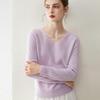 Women's Pure Cashmere V-Neck Pullover Sweater - Knitted, Simple, Versatile Layer