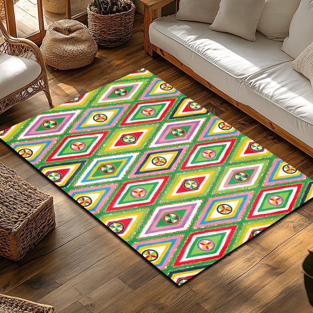 Colorful Geometric Doormat Indoor Outdoor Rug Washable Entryway Floor Mat Home Decor Area Rug Kitchen Carpet Modern Design