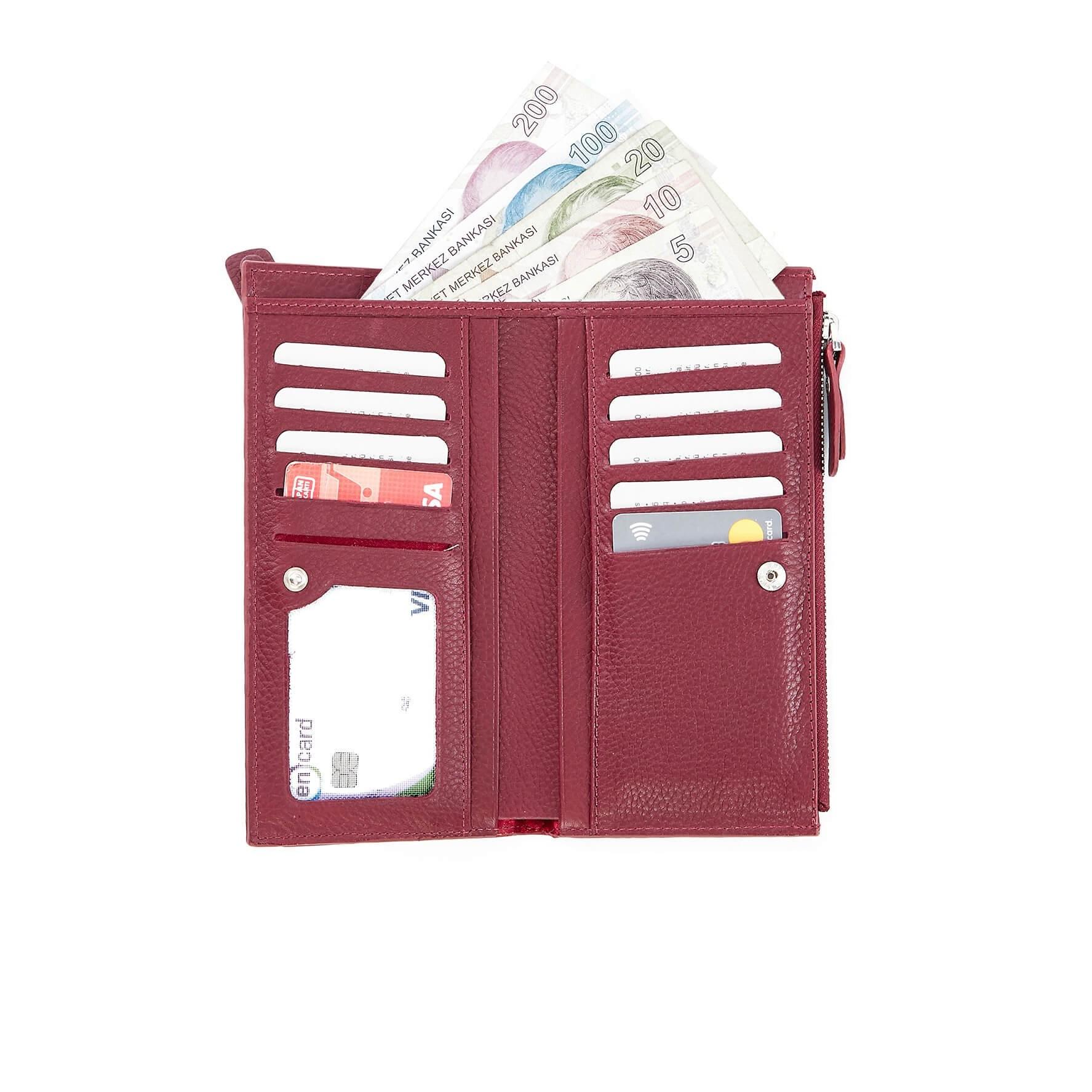 

Йеменский кошелек из натуральной кожи бордово-красный