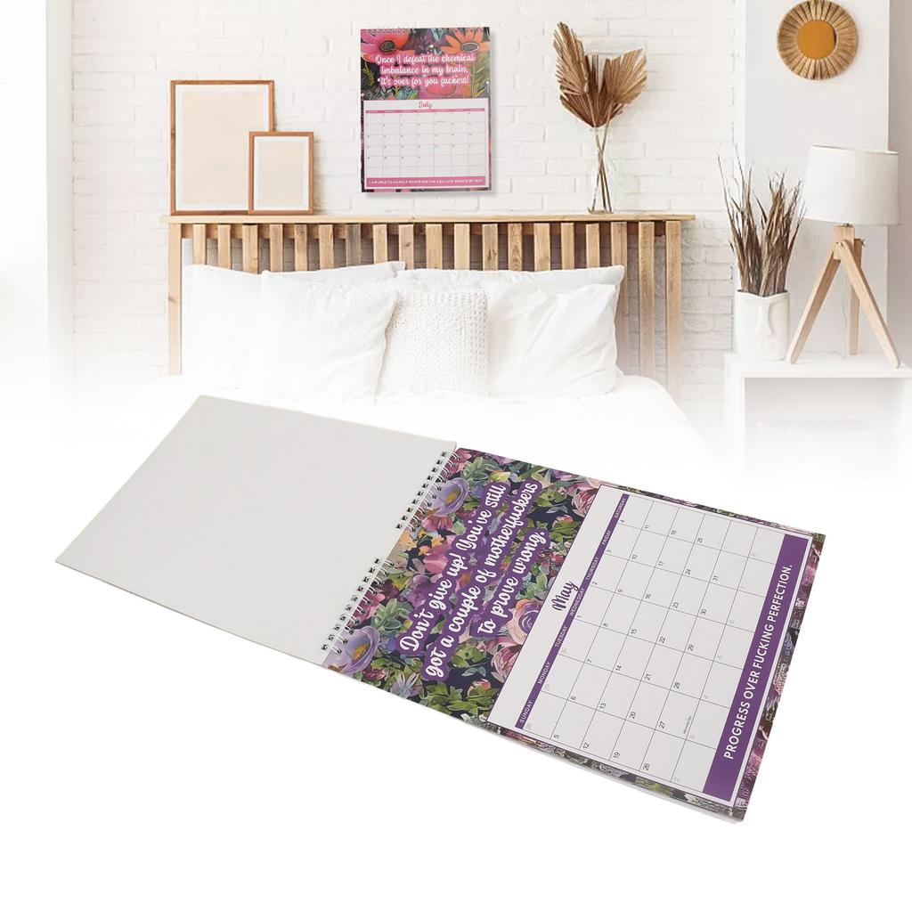 Kalendarz Biurkowy 2024 Wielofunkcyjny Innowacyjny Zabawny Gruby Papier Miesięczny Zdrowie Psychiczne Mały Biurkowy Kalen