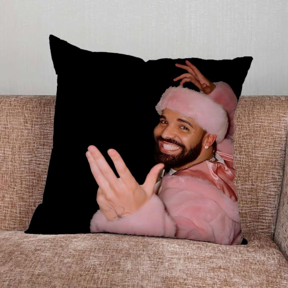Rapper D-Drake Pillow Case For Home Bedroom Car Office Decoration Living Room Sofa Cushion Cover Suitable