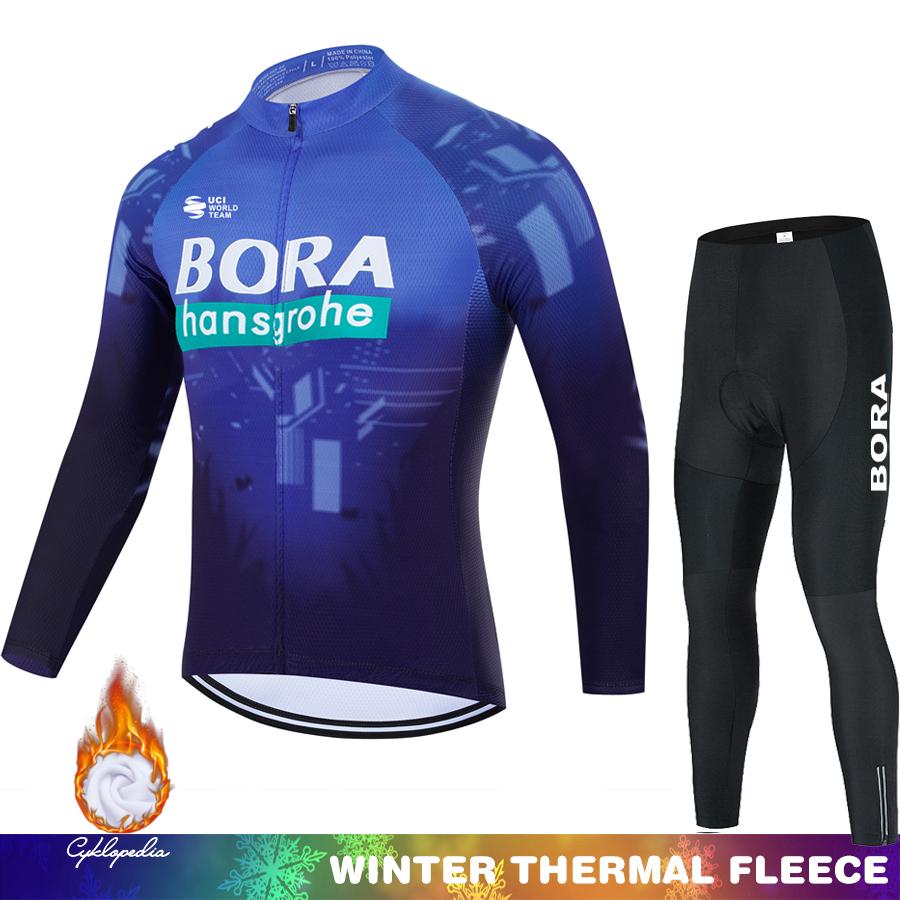 Men's2026 Winter Warm Cycling Clothing Set  Hermal Fleece Jersey UCI BORA Jumper Clothing Mountain Bikes Retro Mens Clothes Ciclismo Hombre Suit