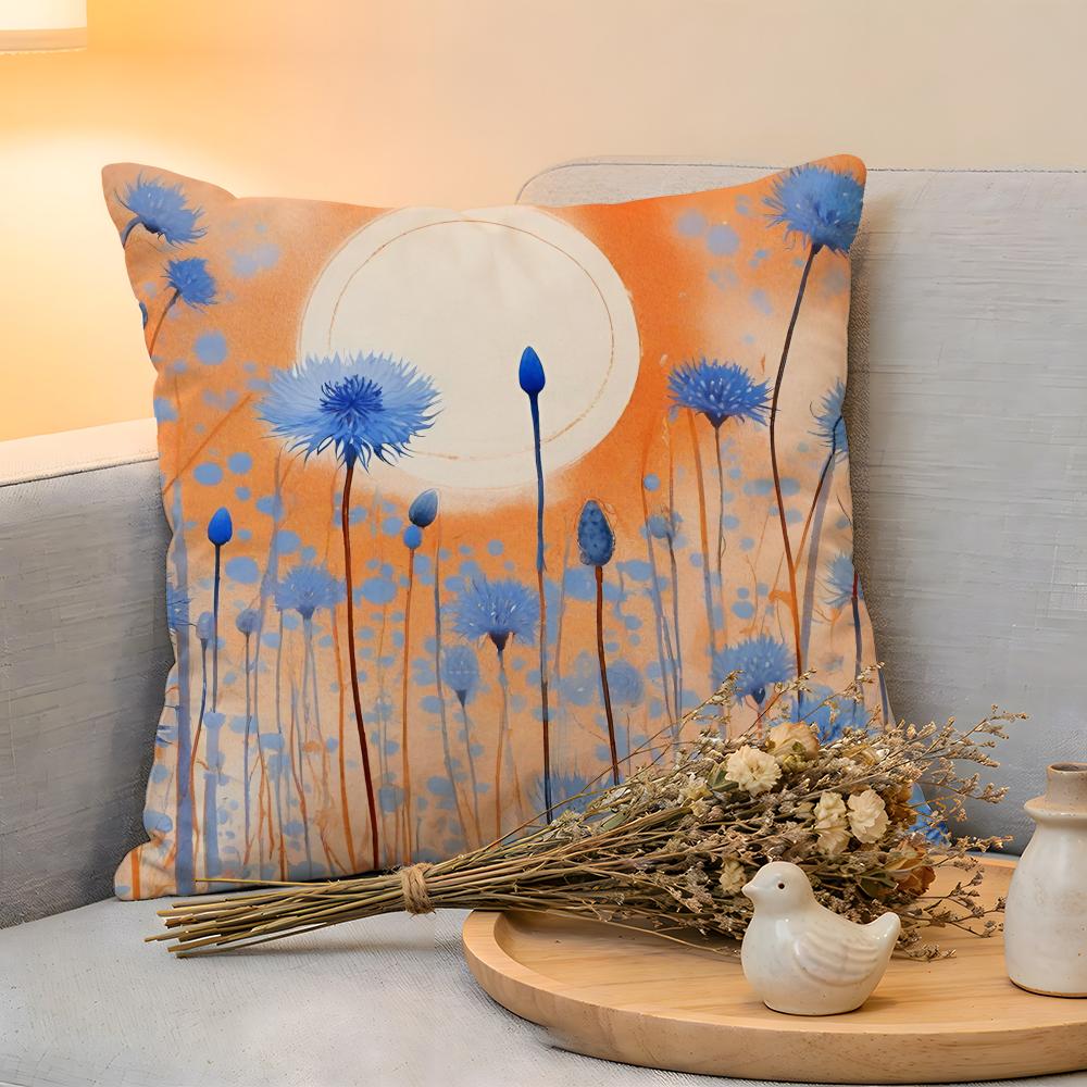 Cushion Cover  Linen  SkinFriendly Soft Decorative Case for Sofa Home Decor Cornflower Pillow Cover