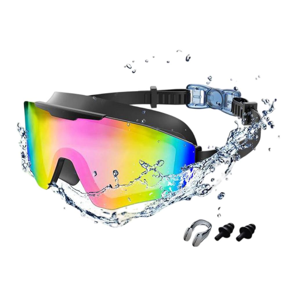 Okulary Pływackie z Dużym Polem Widzenia, Wysokiej Rozdzielczości, Przeciwmgielne i Wodoodporne, Okulary Pływackie dla Dorosłych z Dużą Oprawką