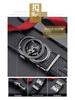 Men's Genuine Leather Belt with Lion Head Automatic Alloy Buckle