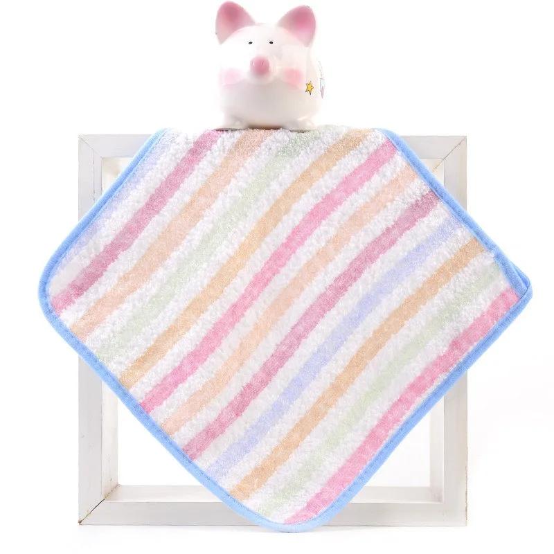 1 шт. 25x25 см Радужная полоска Конфетный цвет Хлопок Супермягкий Впитывающий Ванная Детский Детский Квадратное Маленькое Полотенце для лица 25x25cm