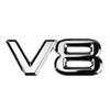 AQTQAQ 1 Stück 3D Metall Chrom V8 Autoaufkleber Logo Emblem Aufkleber Abzeichen Auto Karosserieaufkleber Universelle Auto Dekoration