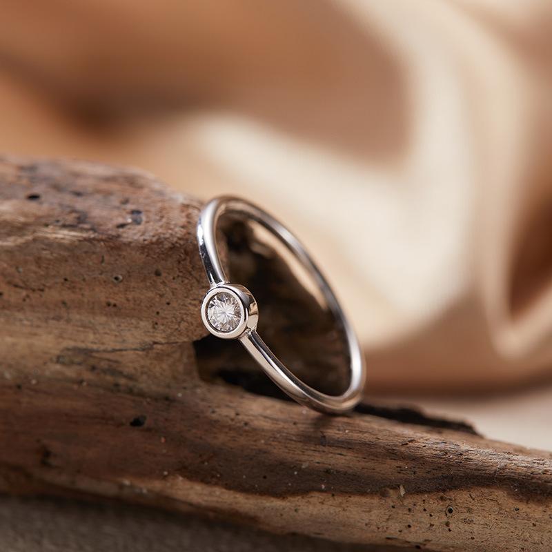 S925 Sterling Silver Natural Color Treasure December Birthstone Ring Premium Sense Index Finger Little Finger Couple Ring