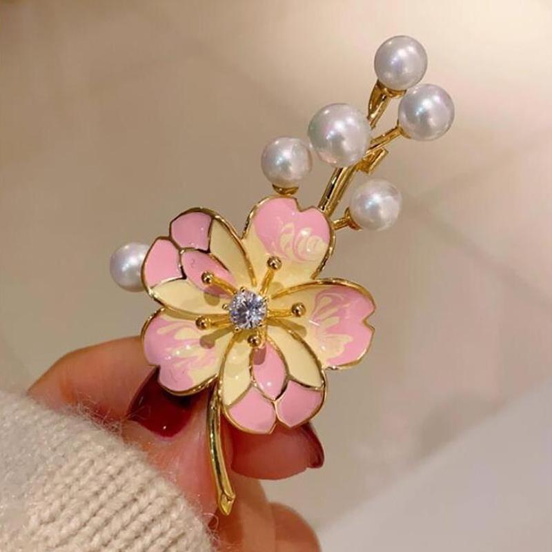 Personalizované Vynikající Růžové Květinové Perlové Brože Dámské Oblečení Kabát Šperky Doplňky Dárky