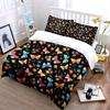 Colorful Butterflies And Floral Print Bedding Set 1 Duvet Cover 2 Pillowcases For Adult And Children Luxury Gift Full Size