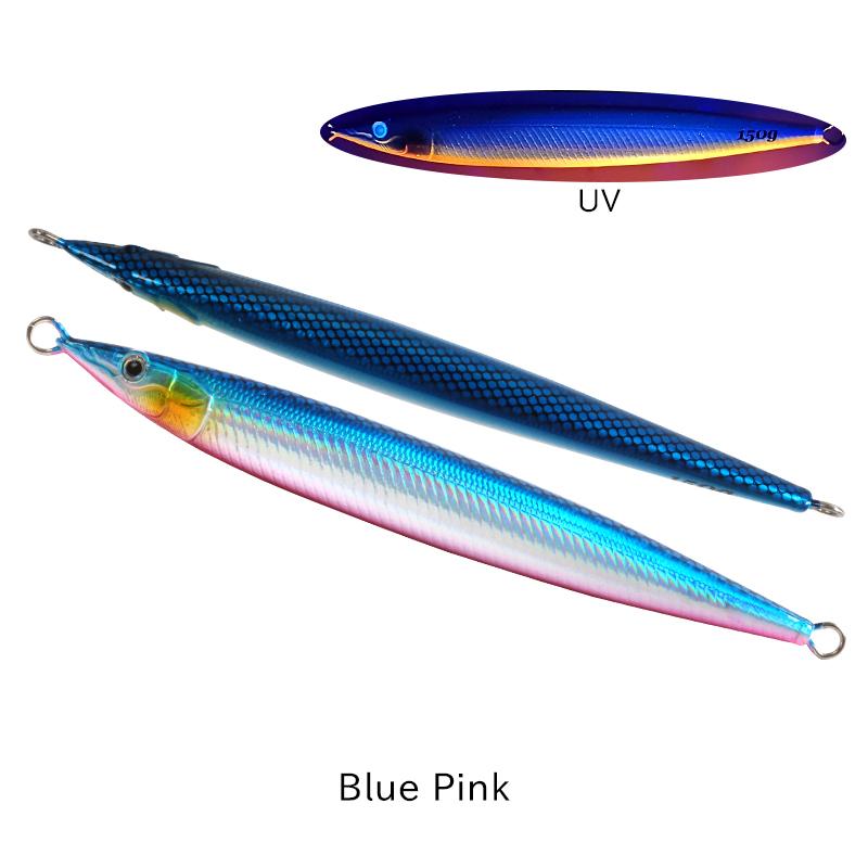 TEASER J87 150g 180g Fast Sink Luminous Boat Fishing Jig Saltwater Tuna Trolling Jigger Bait Jigging Lure (Blue,15.2cm&180g)