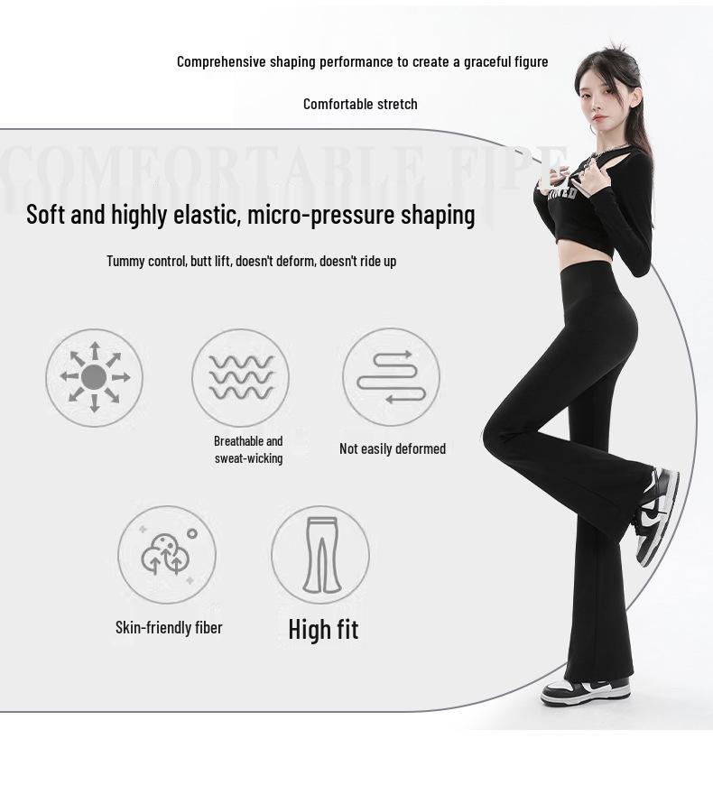 Barbie Hosen mit weitem Bein: Hohe Taille, Hohe Elastizität, Koreanischer Stil Herbst/Winter Leggings für Damen