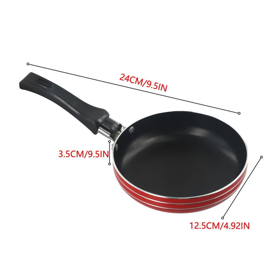 1 Pcs 12cm/14cm/16cm Frying Pan Non-Stick Stainless Steel Frypan Pot Saucepan Random Color Kitchen Cookware