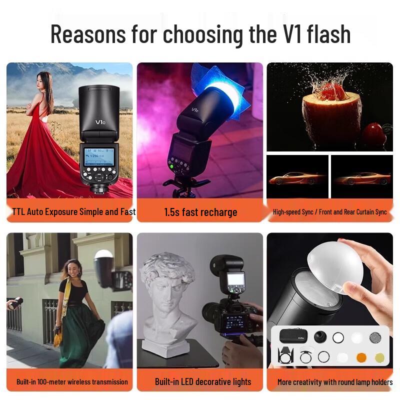 Godox V1 Round Head TTL Li-ion Camera Flash