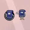 Charming Style Cartoon Enamel Brooch With Distinctive Blue Color Perfect For Outfit Any
