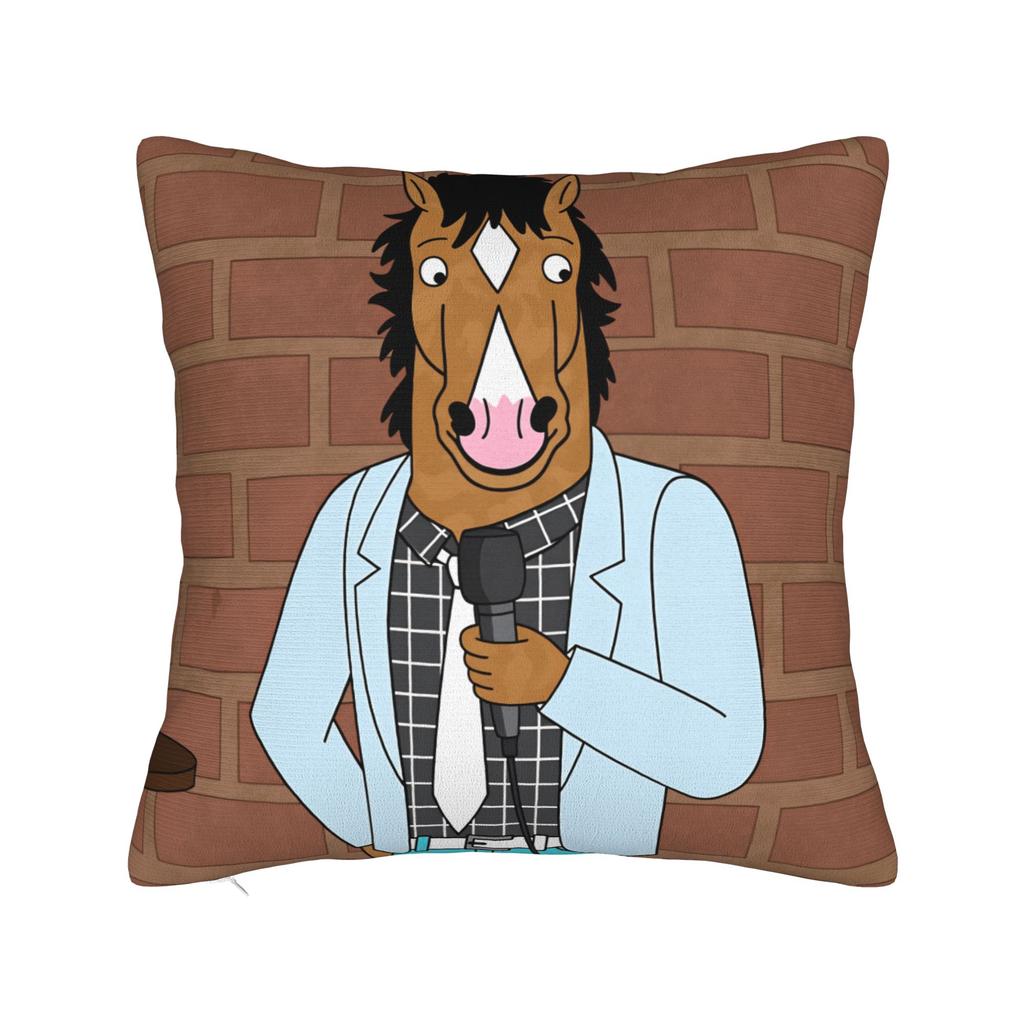 Pillow Case Anime B-BoJack H-Horsemans Soft Pillow Cover For Sofa Couch Bed Living Room Cute Funny Pillowcases