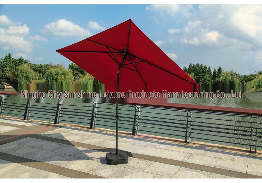Rectangular 2x3m Outdoor Sun Umbrella - Leisure, Beach, Courtyard, Center Pole