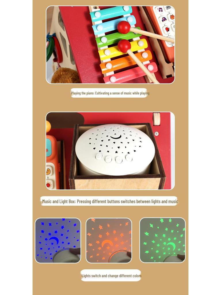 Montessori Wooden Busy House: Educational Cognitive Development Toy for Infants & Toddlers