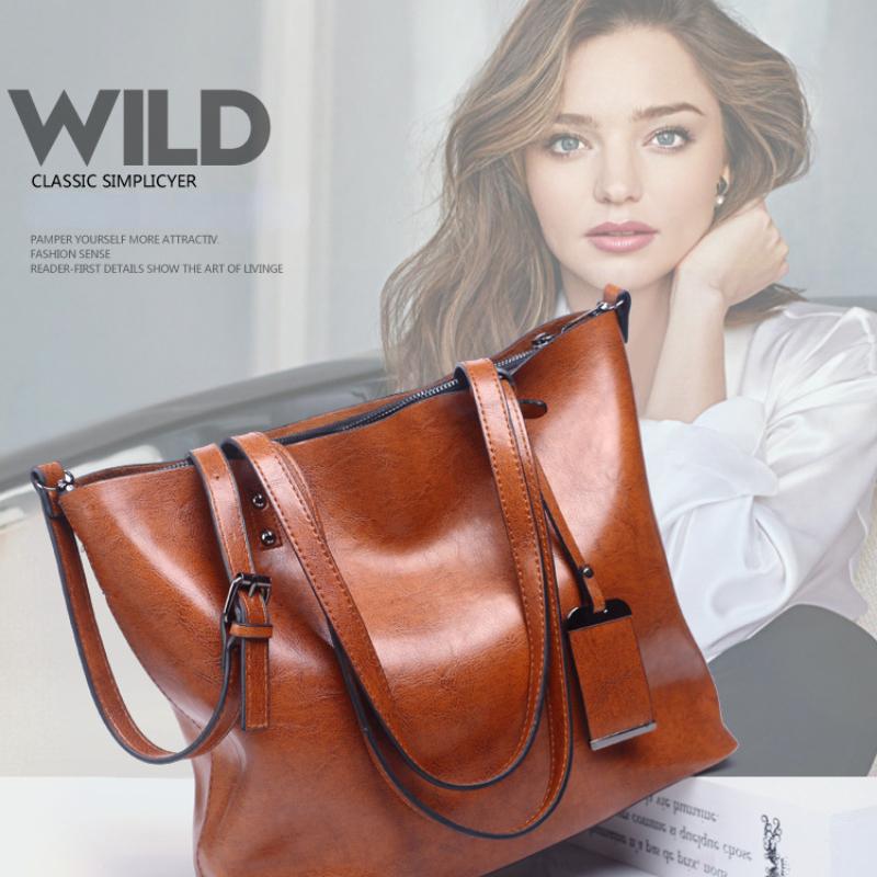 Moda feminina bolsas tote leve couro do plutônio bolsa de ombro retro cera óleo lidar com bolsa