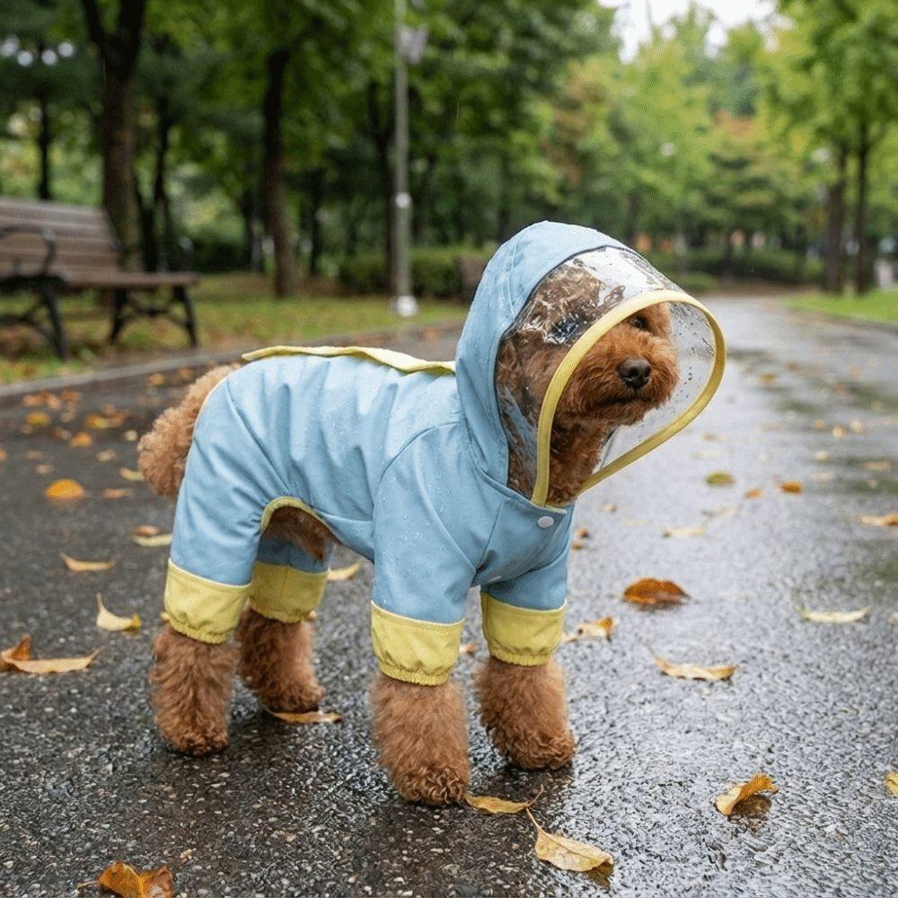 Windproof Dog Hooded Raincoat Waterproof Pet Waterproof Cloak Dog Rain Cloak Rainy Day