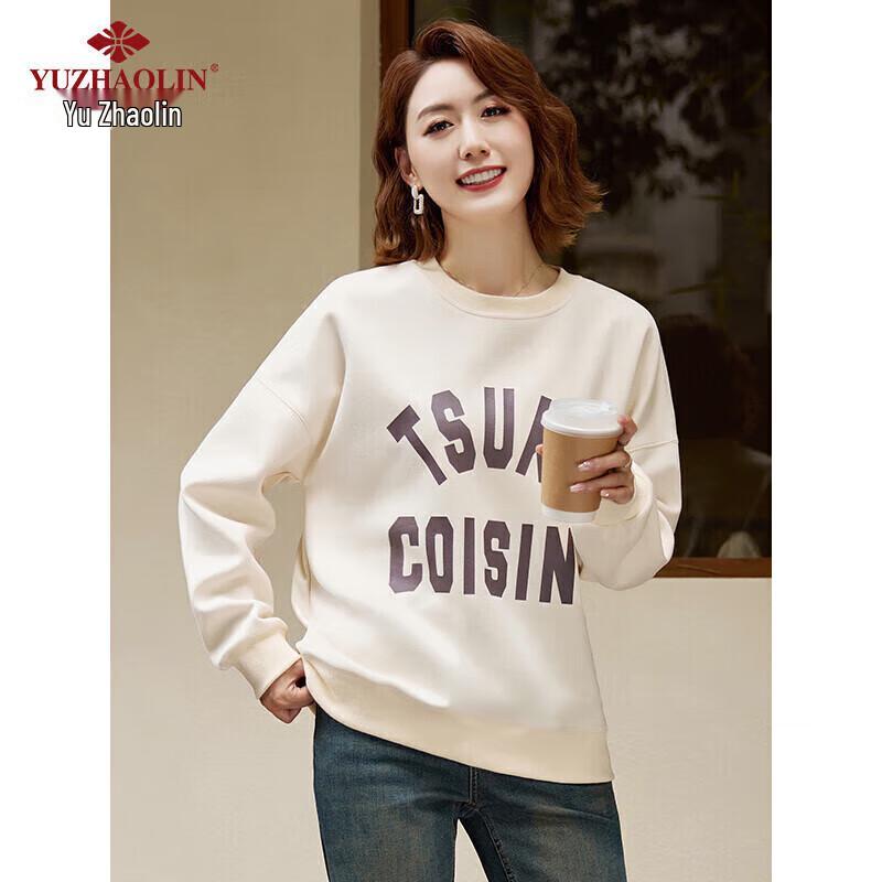 Yu Zhaolin Women's Casual Letter Print Loose Sweatshirt