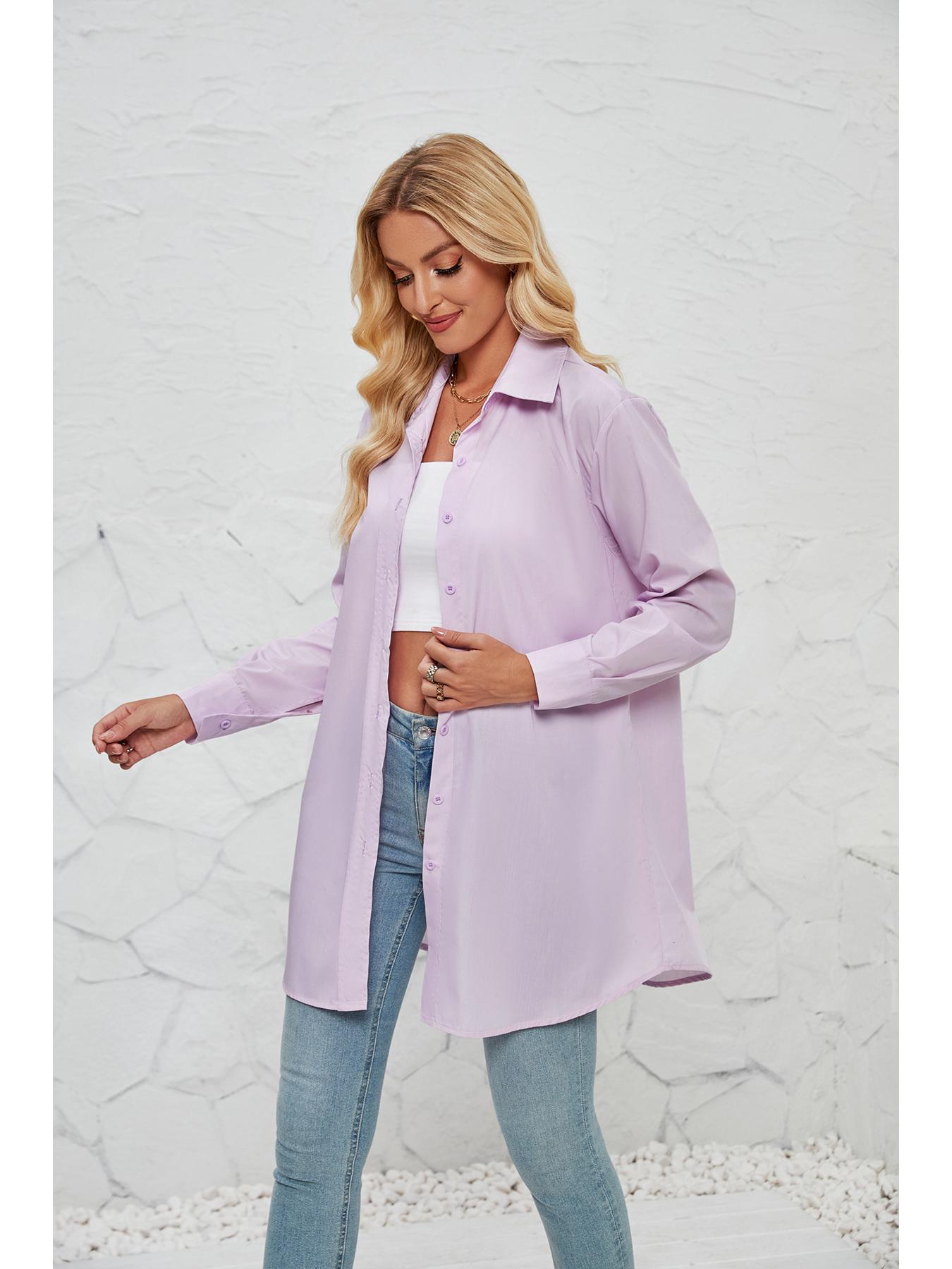 

Women s 2025 Spring & Autumn Solid Color Long-Sleeve Cardigan M