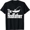 The Rodfather Fun Fishing Fathers Day Movie Pun Dad Papa Men T-Shirt