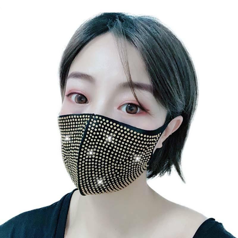Fashion NEW Acrylic Diamond Decoration Mask Jewlery Woman Veil Shiny Rhinestone Night Club Mask Accessories