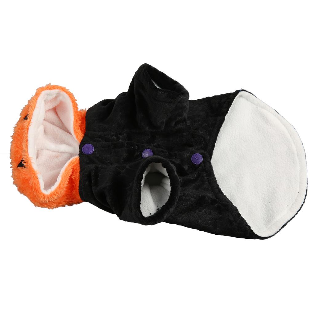 Dog Plush Clothes Thicken Padded Polyester Halloween Pumpkin Demon Bat Pattern Pet Cat Plush Coa