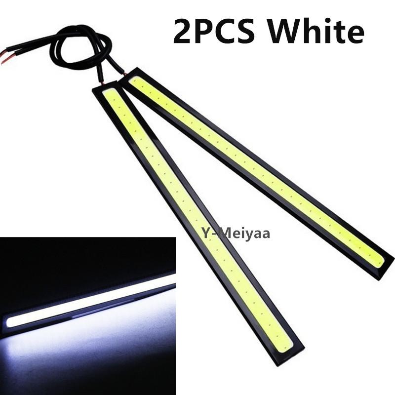 2PCS Universal 12V Ultra Thin Bright LED Car COB Daytime Running Lights SuperBright Low Cosumption Auto DRL Fog Driving Lamp