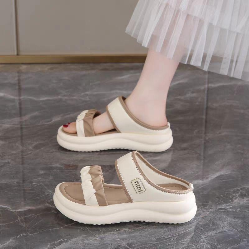 Skirt summer soft sole outer wear pregnant women non-slip slippers new French not tired fairy beach sandals