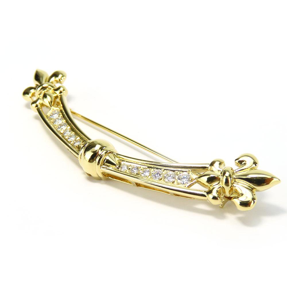 Used MIKIMOTO Brooch K18 yellow gold/diamond 10.3g Yellow Gold Accessories