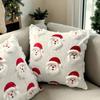 45×45cm Pillowcase 3D Embroidery Plush Pillow Cover Christmas Throw Pillow Cover  Home Decoration